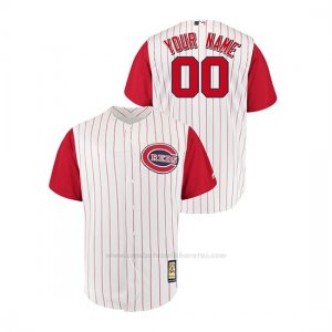 Camiseta Beisbol Hombre Cincinnati Reds Personalizada Throwback 1961 Cool Base Blanco Rojo