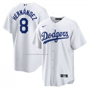 Camiseta Beisbol Hombre Los Angeles Dodgers Enrique Hernandez Replica Blanco