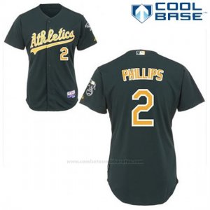 Camiseta Beisbol Hombre Oakland Athletics Tony Phillips 2 Verde Alterno Cool Base