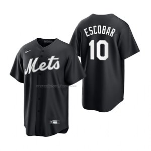 Camiseta Beisbol Hombre New York Mets Eduardo Escobar Replica Negro Blanco