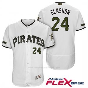 Camiseta Beisbol Hombre Pittsburgh Pirates Tyler Glasnow Blanco 2018 1ª Alterno Flex Base