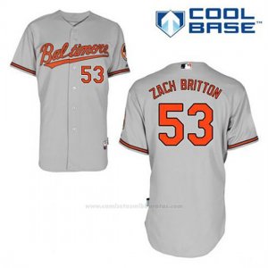 Camiseta Beisbol Hombre Baltimore Orioles 53 Zach Britton Gris Cool Base
