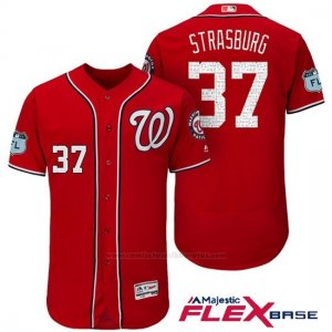 Camiseta Beisbol Hombre Washington Nationals Stephen Strasburg Scarlet 2017 Entrenamiento de Primavera Flex Base Jugador