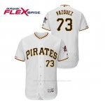 Camiseta Beisbol Hombre Pittsburgh Pirates Felipe Vazquez 150th Aniversario Patch Flex Base Blanco