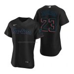 Camiseta Beisbol Hombre Miami Marlins Alex Jackson Autentico Alterno Negro