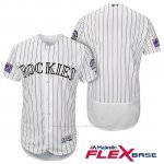 Camiseta Beisbol Hombre Colorado Rockies Blanco 25th Season Flex Base
