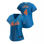 Camiseta Beisbol Mujer New York Mets Jed Lowrie 2020 Replica Alterno Azul