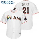 Camiseta Beisbol Hombre Miami Marlins 21 Christian Yelich Blanco 2017 Cool Base