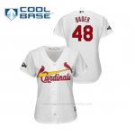 Camiseta Beisbol Mujer St. Louis Cardinals Harrison Bader 2019 Postseason Cool Base Blanco