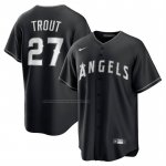Camiseta Beisbol Hombre Los Angeles Angels Mike Trout Lights Out Replica Negro