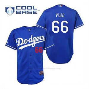 Camiseta Beisbol Hombre Los Angeles Dodgers Yasiel Puig 66 Azul Cool Base
