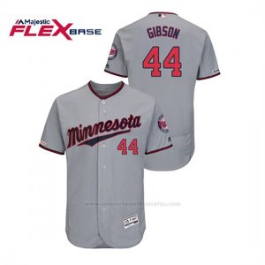 Camiseta Beisbol Hombre Minnesota Twins Kyle Gibson 150th Aniversario Patch Autentico Flex Base Gris