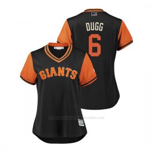 Camiseta Beisbol Mujer San Francisco Giants Steven Duggar 2018 Llws Players Weekend Dugg Negro