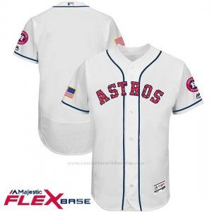 Camiseta Beisbol Hombre Houston Astros 2017 Estrellas y Rayas Blanco Flex Base