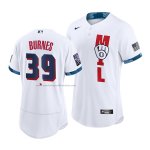 Camiseta Beisbol Hombre Milwaukee Brewers Corbin Burnes 2021 All Star Autentico Blanco