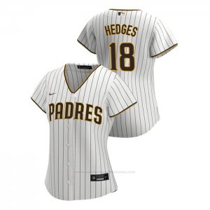 Camiseta Beisbol Mujer San Diego Padres Austin Hedges Replica 2020 Primera Blanco