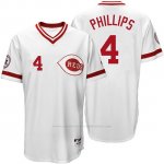 Camiseta Beisbol Hombre Cincinnati Reds 4 Brandon Phillips Blanco Turn Back The Clock