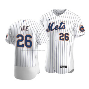 Camiseta Beisbol Hombre New York Mets Khalil Lee Autentico Primera Blanco