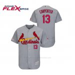 Camiseta Beisbol Hombre St. Louis Cardinals Matt Carpenter 150th Aniversario Patch Autentico Flex Base Gris