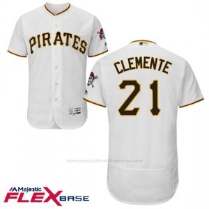 Camiseta Beisbol Hombre Pittsburgh Pirates Roberto Clemente Blanco Flex Base