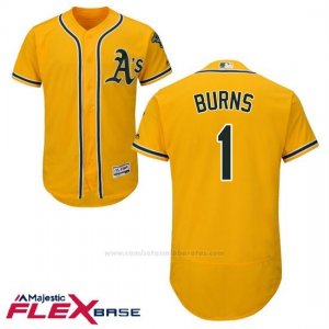 Camiseta Beisbol Hombre Oakland Athletics Billy Burns Oro Autentico Coleccion Flex Base Custom