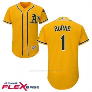 Camiseta Beisbol Hombre Oakland Athletics Billy Burns Oro Autentico Coleccion Flex Base Custom