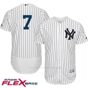 Camiseta Beisbol Hombre New York Yankees Mickey Mantl Autentico Coleccion Flex Base Blanco