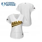 Camiseta Beisbol Mujer Oakland Athletics 2019 Postseason Cool Base Blanco