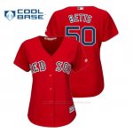 Camiseta Beisbol Mujer Boston Red Sox Mookie Betts Cool Base Alternato Scarlet