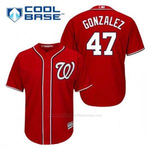 Camiseta Beisbol Hombre Washington Nationals Gio Gonzalez 47 Rojo Alterno Cool Base