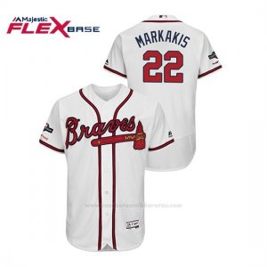 Camiseta Beisbol Hombre Atlanta Braves Nick Markakis 2019 Postseason Flex Base Blanco