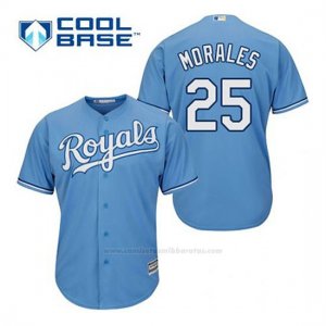 Camiseta Beisbol Hombre Kansas City Royals Kendrys Morales 25 Powder Azul Alterno Cool Base