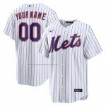 Camiseta Beisbol Hombre New York Mets Primera Replica Personalizada Blanco1
