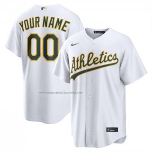 Camiseta Beisbol Hombre Oakland Athletics Primera Replica Personalizada Blanco1