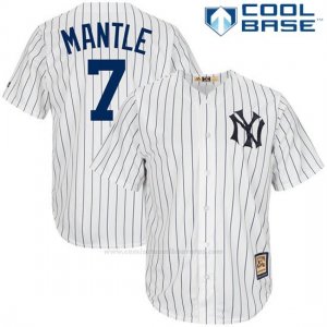 Camiseta Beisbol Hombre New York Yankees Mickey Mantle Big Tall Cooperstown Blanco Cool Base
