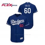 Camiseta Beisbol Hombre Los Angeles Dodgers Andrew Toles 150th Aniversario Patch Flex Base Azul