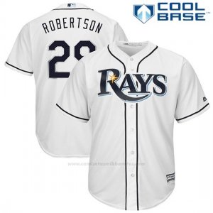 Camiseta Beisbol Hombre Tampa Bay Rays Mens Daniel Robertson Blanco Cool Base