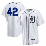 Camiseta Beisbol Hombre Detroit Tigers 2025 Jackie Robinson Day Primera Replica Blanco