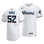 Camiseta Beisbol Hombre Miami Marlins Anthony Bass Autentico Primera Blanco