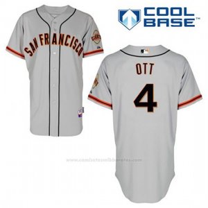Camiseta Beisbol Hombre San Francisco Giants Mel Ott 4 Gris Cool Base