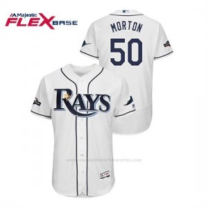 Camiseta Beisbol Hombre Tampa Bay Rays Charlie Morton 2019 Postseason Flex Base Blanco