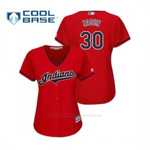 Camiseta Beisbol Mujer Indians Tyler Naquin Cool Base Majestic Alternato 2019 Rojo