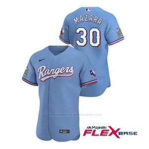 Camiseta Beisbol Hombre Texas Rangers Nomar Mazara Autentico 2020 Alternato Azul