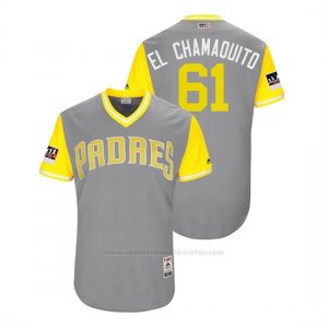 Camiseta Beisbol Hombre San Diego Padres Luis Perdomo 2018 Llws Players Weekend El Chamaquito Gris