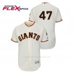 Camiseta Beisbol Hombre San Francisco Giants Johnny Cueto 150th Aniversario Patch Autentico Flex Base Marfil