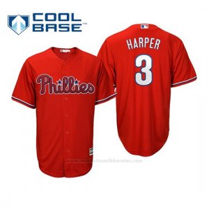 Camiseta Beisbol Nino Philadelphia Phillies Bryce Harper Cool Base Majestic Replica Rojo