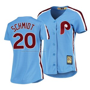 Camiseta Beisbol Mujer Philadelphia Phillies Mike Schmidt Cooperstown Collection Road Azul