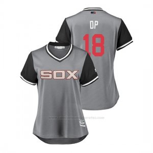 Camiseta Beisbol Mujer Chicago White Sox Daniel Palka 2018 Llws Players Weekend Dp Gris