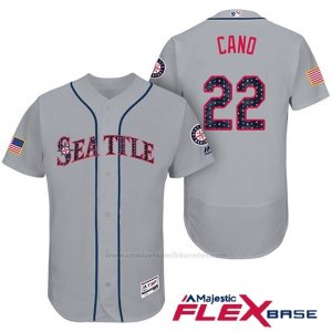 Camiseta Beisbol Hombre Seattle Mariners 2017 Estrellas y Rayas Robinson Cano Gris Flex Base