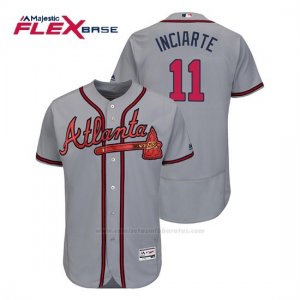 Camiseta Beisbol Hombre Atlanta Braves Ender Inciarte Flex Base Autentico Collezione Road 2019 Gris